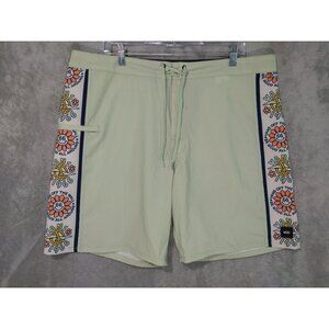 Vans Shorts Mens 38 Green Sidelines Swim Trunks Board Surf Skate Pocket
